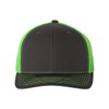 RICHARDSON Snapback Trucker Cap, Adjustable, Charcoal/Neon Green