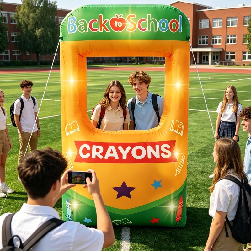 6.6 ft Giant Inflatable Crayon Box Photo Frame with Lights