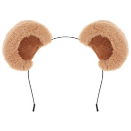 Sibba Washing Face Headband Cute Headpieces Animal Caps Movable Hairband Soft Makeup Headwear Costumes Bear Ear Hair Accessories Fit Women, Sports, Party, Spa, Facial, Cosplay (Brown)