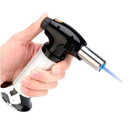 Aleissi | Antorcha Soplete Encendedor, Recargable para Repostería y Postres con Antorcha Ajustable, SE ENVÏA SIN GAS. (Negro)