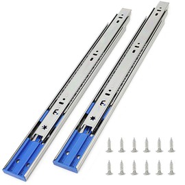 6 Pairs of 12 Inch Hardware 3-Section 100 LB Capacity Soft Close Ball Bearing Side Mount Drawer Slides