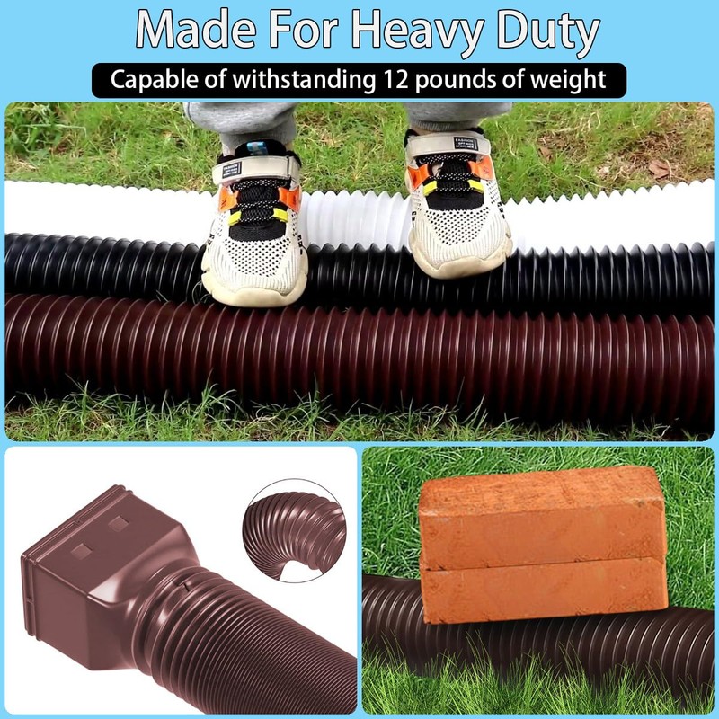 HAHOME 2 Pack Rain Gutter Downspout Extensions,Drain Downspout Extender Diverter,