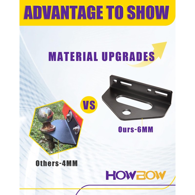 HOWBOW Zero Turn Mower Trailer Tow Hitch Kit, 1/4" Heavy