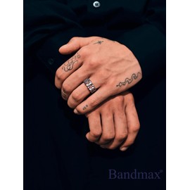 Bandmax Men's Ring, Stainless Steel, Hypoallergenic, Chain Ring, No. 14 - 29, Simple, Thick, Fashion, Men's Accessories, Metal