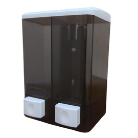 GUSTO Double Wall Mounted Manual Soap Dispenser 500 ml x 2 with Key Lock Shampoo Body Wash Shower for Bathrooms Gyms Restaurants Hotels Hospitals (1 Piece - Double Dispenser)