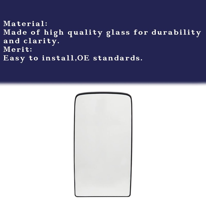 SEPEY Upper Mirror Glass for KENWORTH T680, Main Replacement Mirror