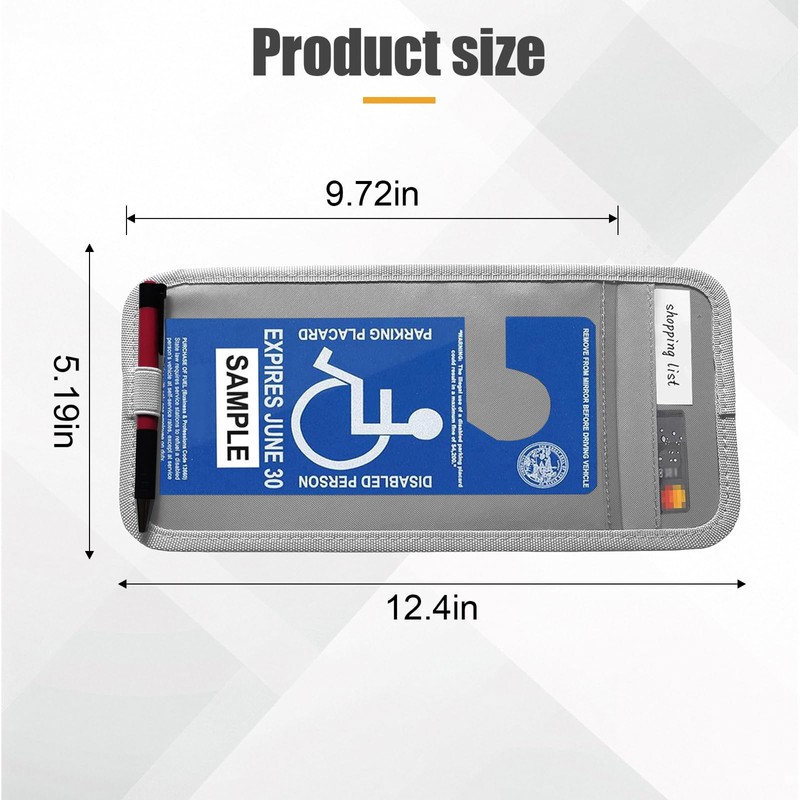 ZIMISI Handicap Placard Holder for Car, Universal Transparent Disabled Parking