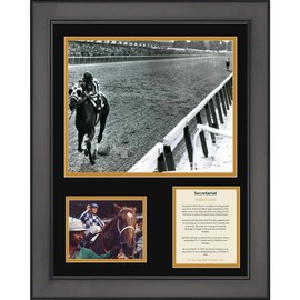 HOFSM.COM Hall of Fame Sports Memorabilia Framed Secretariat & Ron Turcotte Kentucky Derby Triple Crown Winner 11"x14"Horse Racing Three Photo Collage