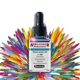 Airbrush Paint Set for Airbrush Compressor, Airbrush Gun, Aero Colour Professional – Ideal for Nail Art – Also Suitable for Model Building etc. (Turquoise Blue – 28 406)