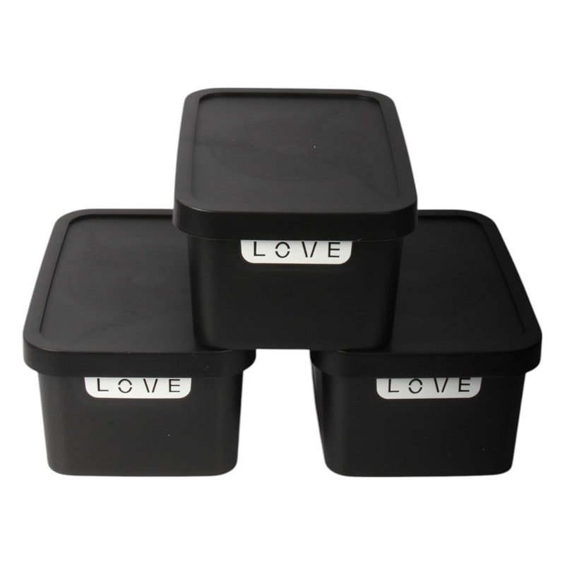Jolie Max Plastic Storage Boxes with Lid, 3 Set of