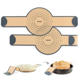 Deiss Silicone Bread Sling for Dutch Oven, 2PCS - Heat Resistant, Nonstick & Reusable Bread Baking Mat, Silicone Baking Mat for Bread Making, Durable & Easy-To-Clean Sourdough Bread Baking Supplies