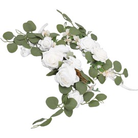 Dpofirs Swag de Flores Artificiales para de Boda Guirnalda Floral de Seda Hecha a Mano de 60 Cm X 30 Cm y 45 X 26 para Ceremonia de Decoración de Fondo Interior y Exterior (18255)