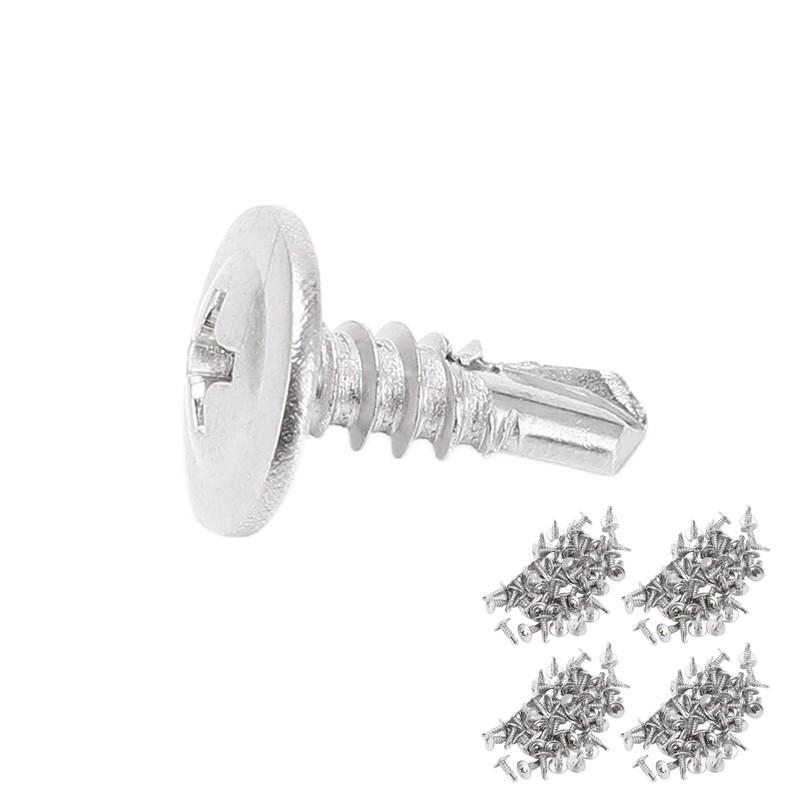 200Pcs Self Drilling Screw M4.2x13 Round Washer Head Stainless Steel