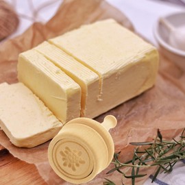 HOFMEISTER® Butter Stamp for 30 g Butter, 5 cm, Edelweiss, Handmade in Germany, Butter Shape for Decorating, Round Puncture Shape, Butter Model Made of Native Maple Wood