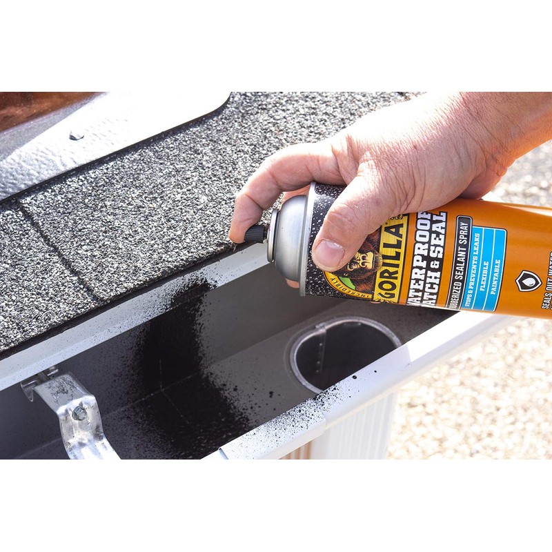 Gorilla Waterproof Patch & Seal Rubberized Sealant Spray, Black, 16