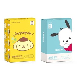 Generic 2Pack, Cute Kitty Friends Adhesive Bandages 10 Count, 16 Count Each Type, 26 Count Total, First Aid Bandages with Cute Designs (Yellow, Mint), Regular