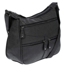 Christian Wippermann Women's Shoulder Bag Medium - Durable, Waterproof Faux Leather in Leather Look - Many Compartments and Two Zips - 30 x 26 x 10 cm, Shoulder Strap 155 cm - Women's Handbag