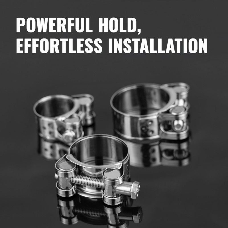 Poppstar 2 Pieces T-Bolt Hose Clamps Stainless Steel Clamping Width