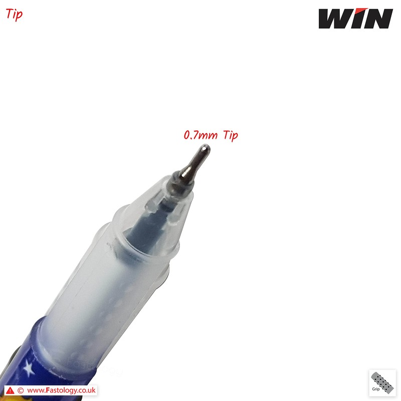 WIN Boost-ST Gel Pens, BLUE, 0.7mm Fine Point, Pack of