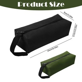 2PCS Small Tool Bag, Tool Pouch, Multipurpose Canvas pouch bag, Waterproof Utility Zipper Pouch Bag DIY Tools Small Storage Bag for Screwdriver Tool (Black&Green)