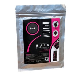 WELL4U Micro Hair Fibres, Hair Filler, Pouring Hair, Scattered Hair, Hair Powder, Hair Powder, Hair Thickening, Hair from a Tin, etc. (50 g, Black)