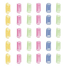 SLAXJNE Pack of 30 colourful cat feathers, cat toy, kittens, spiral springs, spiral springs, cat toy spiral