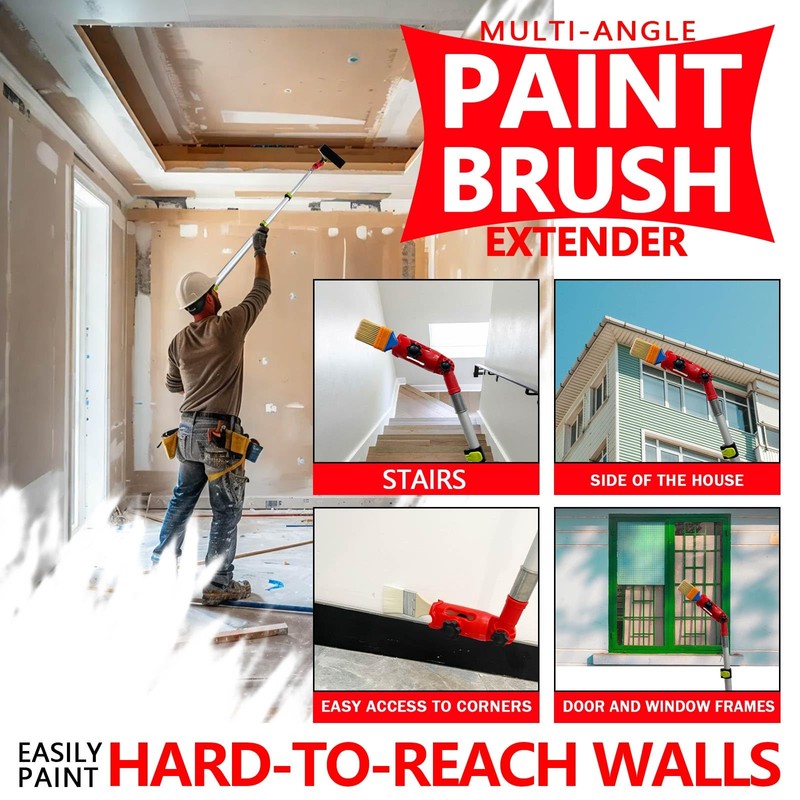 WYXDSDEV Multi-Angle Paint Brush Extender Red, Paint Edger Tool for