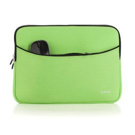 iPearl 13-inch Soft Neoprene Sleeve Case for MacBook & UltraBook Laptop (Built-in External Pocket) (Green)