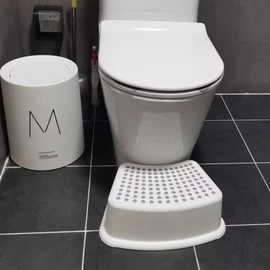 Non-Slip Kids Step Stool–Sturdy Safe Toddler Step Stool for Bathroom Sink,Potty Training, Kitchen & Bedroom,with Soft Anti-Slip– Grey