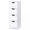 SEGAWE Bathroom Floor Storage Cabinet Freestanding Wooden Side Organizer with