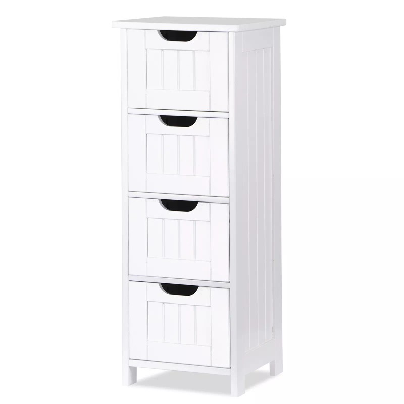 SEGAWE Bathroom Floor Storage Cabinet Freestanding Wooden Side Organizer with