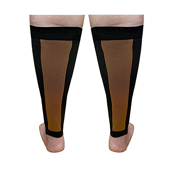Runee Wide Calf Copper Infused Compression Sleeve - Leg Support for Wide Calves, Calf Pain & Shin Splint, Relief Swelling, Varicose Veins, DVT