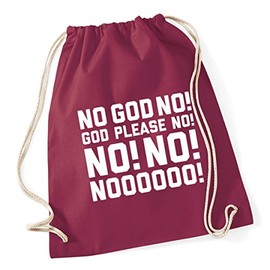 Hippowarehouse No god no!God please no! no! no! noooooo! Drawstring Cotton School Gym Bag 37cm x 46cm, 12 litres