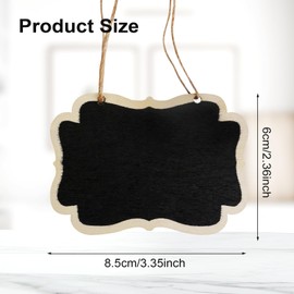 DSIOHFEI 50Pcs Mini Chalkboard Signs, 3.35 x 2.36 inch Double Sided Hanging Message Boards with Marker, Small Wooden Blackboards for Food Labels, Wedding Place Cards, Table Numbers, Party Buffet
