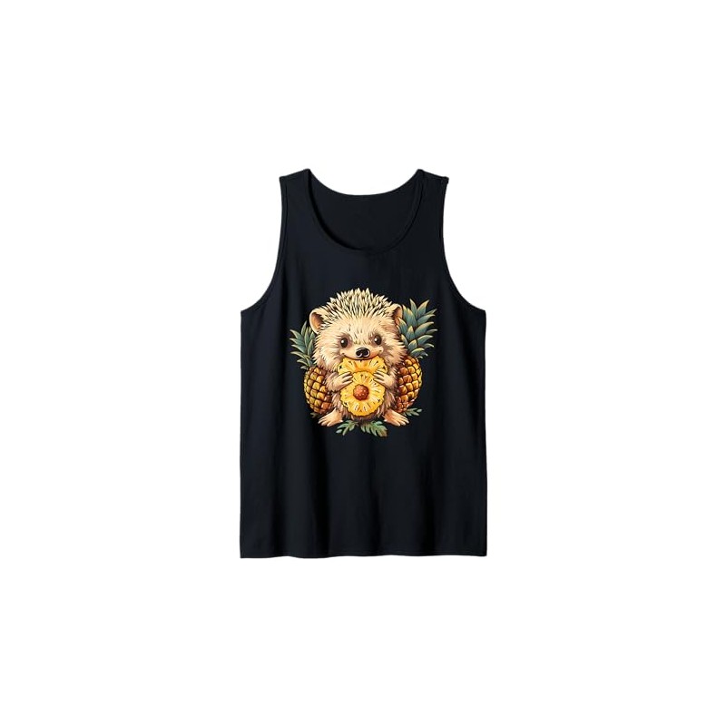 Pineapple Hedgehog Animal Print Drawing Pineapple Lover Tank Top