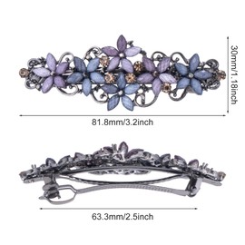 Joez Wonderful Bridal Rhinestone Hair Clips Barrettes for Women 2pcs, Sparkly Crystal Hair Clips Diamond Barrettes, Vintage Flower Clip Bling Fancy Wedding Decorative Hair Accessories for Women Girls