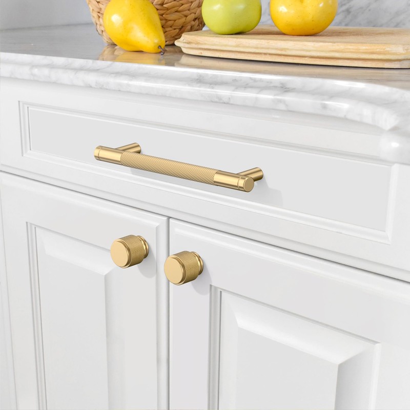 Amerdeco 10 Pack Champagne Bronze Cabinet Pulls 5 Inch(128mm) Hole