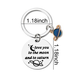 I Love You to the Moon and to Saturn Keychains Anniversary Valentines Gifts for Couple Wife Husband I Love You Gifts for Boyfriend Girlfriend Christmas Birthday Gift Mom Dad Key Chains