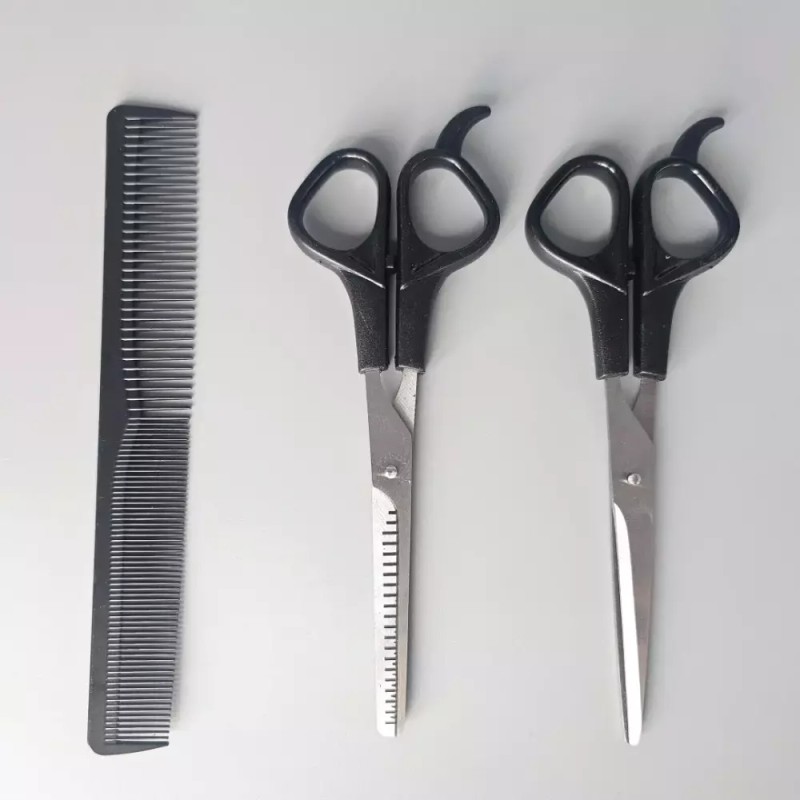 셀프 헤어컷 일자가위 숱가위 컷트빗 3종세트 Self Haircut Kit Scissors