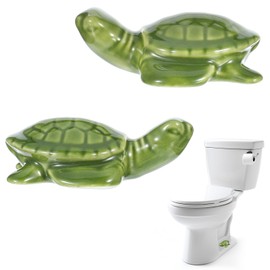 2pcs Toilet Bolt Covers Green Ceramic Turtle Toilet Screw Cover Caps Toilet Bolt Caps Toilet Sea Turtle Replacement Parts Decorative Bathroom Accessory