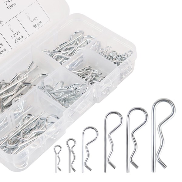100 Pcs Cotter Pin R Pins Carbon Steel R Clips