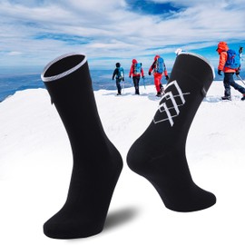Agdkuvfhd Waterproof Hiking Socks, Men Women Neoprene Breathable Thick Warm Boot Crew Socks for Hunting Climbing Traveling Skiing 1 Pair (Black, Medium)