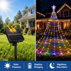 Solar Christmas Tree Waterfall Lights for Outdoor Decor – 9-Strand