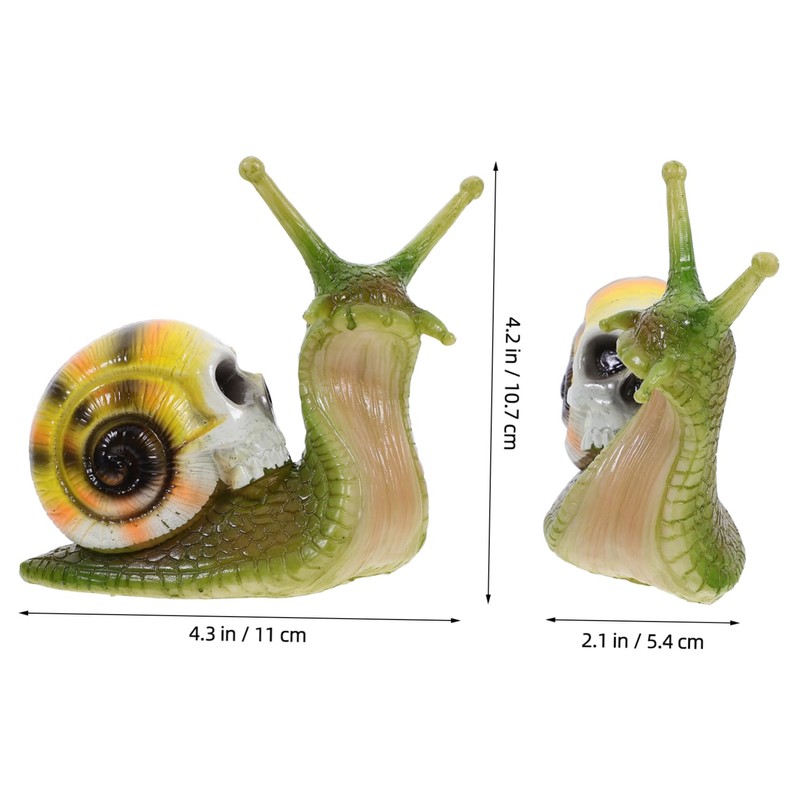BESPORTBLE Garden Snail Decor Skull Statue Resin Ornament for Landscape