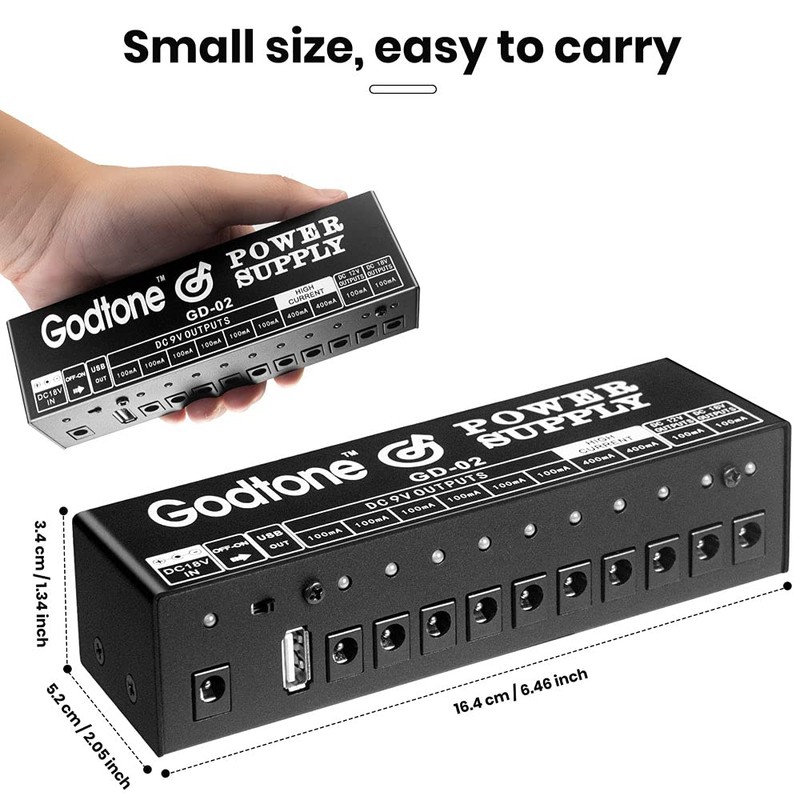 Guitar Effect Pedal Power Supply 10 DC Outputs Suitable for