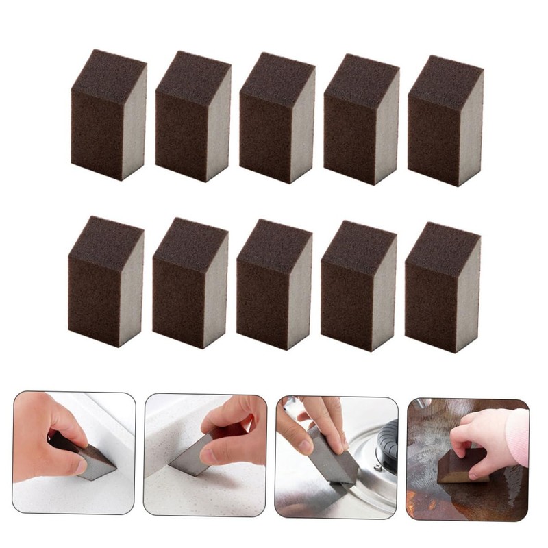 ORFOFE 10Pcs Cleaning Sanding Sponges for Pot and Kitchen Efficient