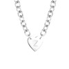 KunBead Letter Z Initial Heart Tag Necklace 16 inch Punk