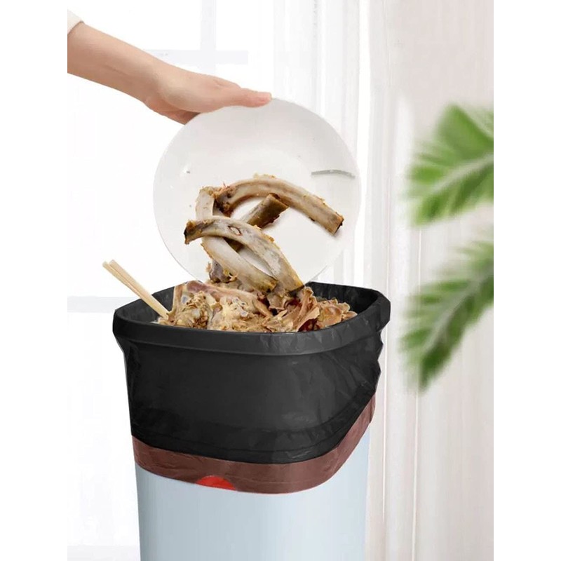 Feisco 3 Gallon Black Trash Bag,Small Drawstring Garbage Bag Trash