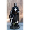 Ebros Black Cloaked Crusader Knight Of The Cross with Sword