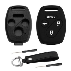 EKALA 2 Piezas de Repuesto para Llave Honda con Funda de Silicona para Llavero, Llavero de 4 Botones Compatible con Honda 2003-2012 Accord / 2006-2013 Civic EX / 2005-2006 CR-V / 2009-2015 Pilot